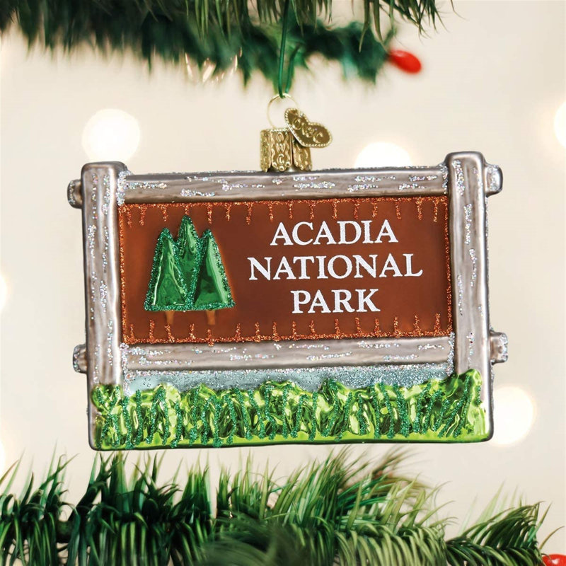 Ornement de Noël en verre soufflé de l'Ancien Monde pour arbre de Noël, Parc national d'Acadie