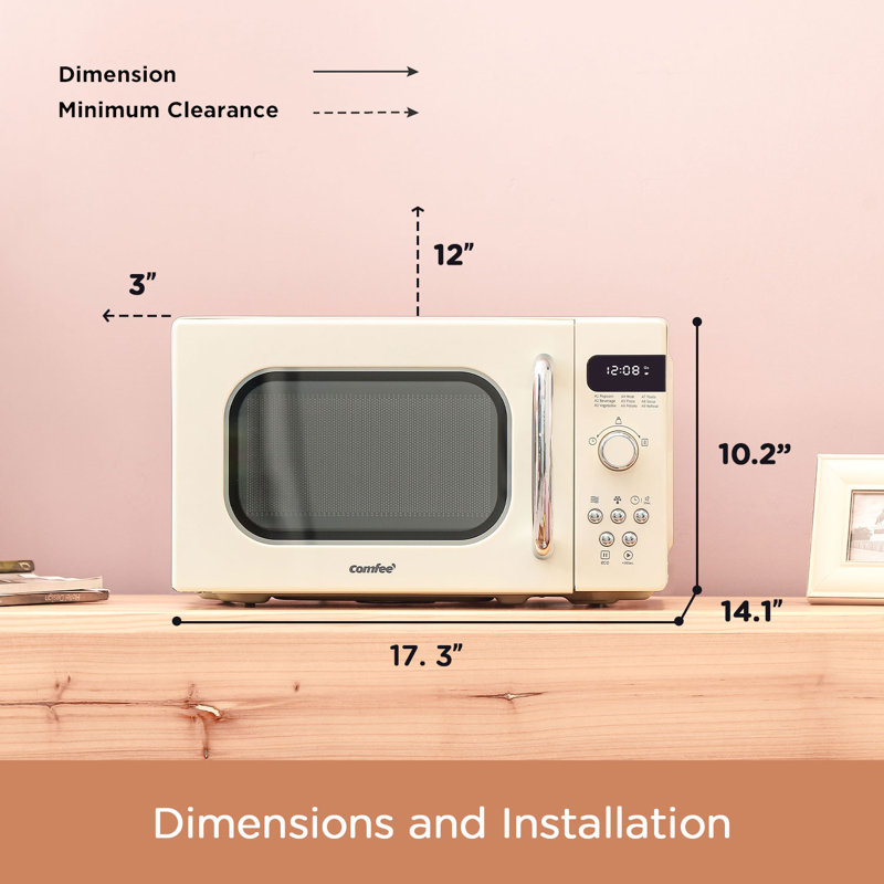 Comfee' 0.7 Cubic Feet 700 Watt Countertop Microwave, Cream