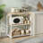31.5"W Kitchen Island With Power Strip, Microwave Oven Stand, Kitchen Shelf, Baker's Rack With 3 Open Shelves-1611621497