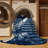Machine Washable Maurice Modern Rocket Launch Nautical Striped Rug in Blue – Navy Binding-178924890