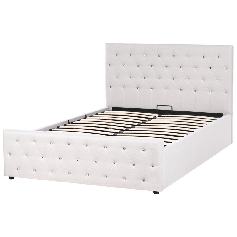 Amiens Upholstered Ottoman Storage Bed, Beige, European Double (140 x 200 cm)