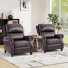 Fauteuil inclinable classique en similicuir de 34,6 po de largeur avec garniture cloutée (ensemble de 2)