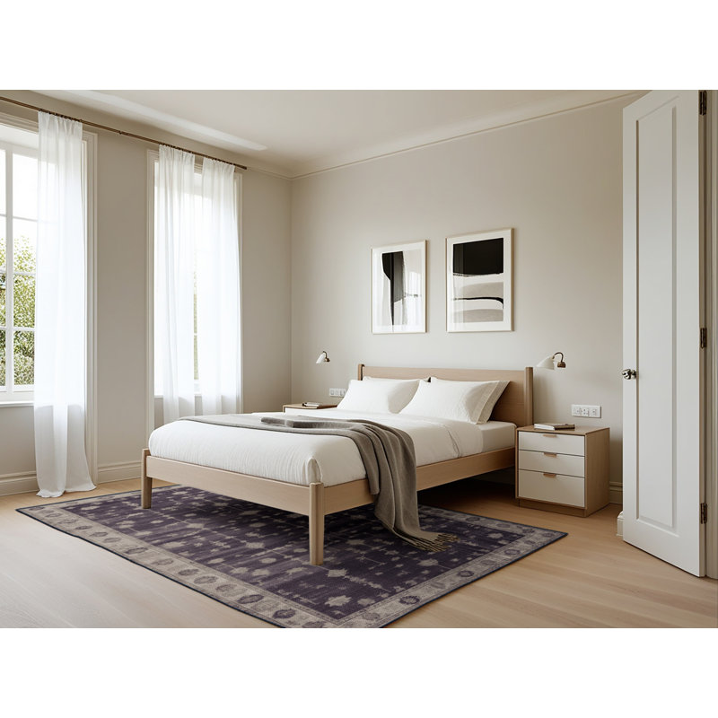 Tapis mauve lavable à la machine, Rectangle 5 pi x 7 pi