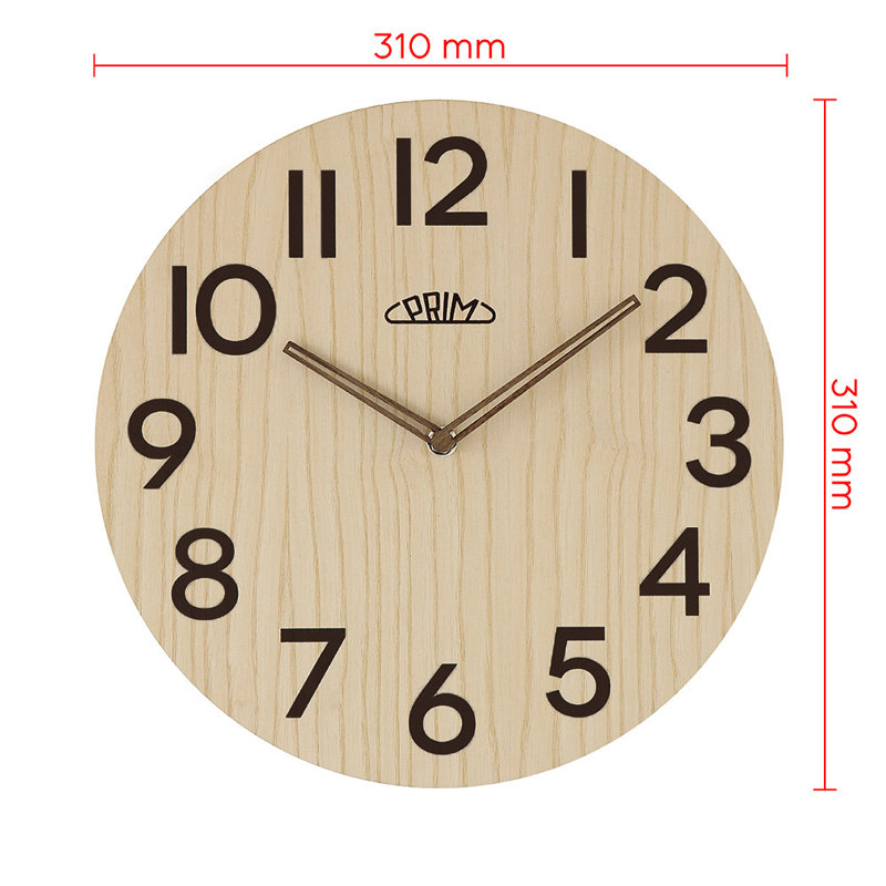 Wood Wall Clock, Light Brown