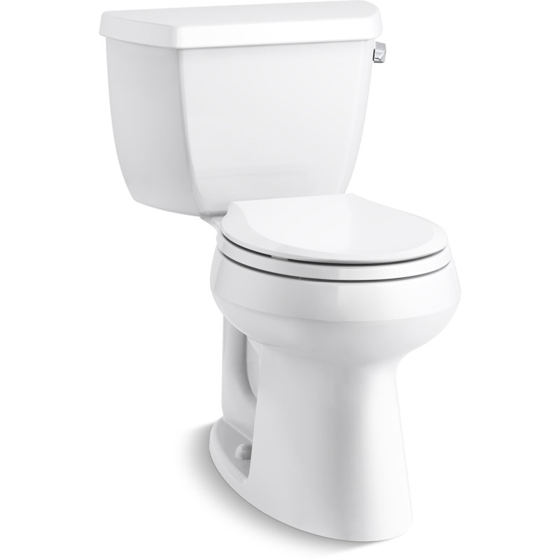 Highline Classic Comfort Height Two-Piece Round-Front 1.28 GPF Chair Height Toilet, White, Right