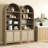 84.25''H Rattan Arched Bookcase With Adjustable Shelf-1156656790