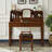 47.24"American-style brown solid wood dressing table, makeup table, desk