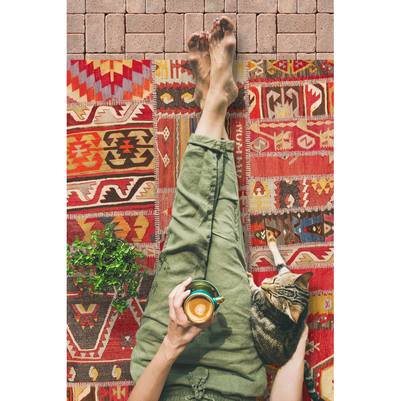 Adryen Moroccan Vinyl Machine Printed Area Rug, Rectangle 200 x 300cm