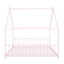 Lit double pleine grandeur en métal, rose