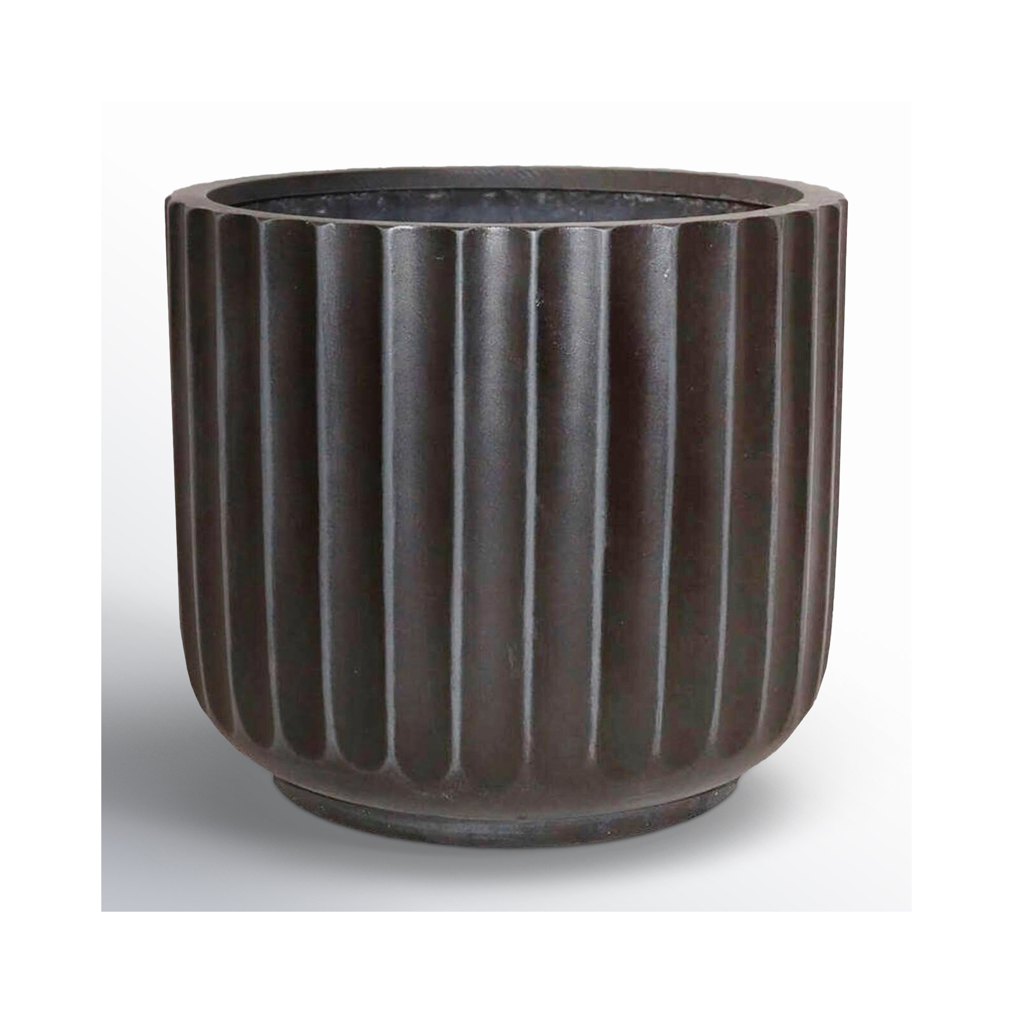 Allenville Fiberstone Planter, Black, 15" H x 16.5" W x 16.5" D
