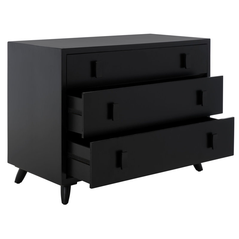 Damanpreet 35.4'' W 3 - Drawer Dresser, Black