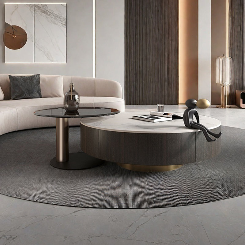 Table basse moderne, Or et noir