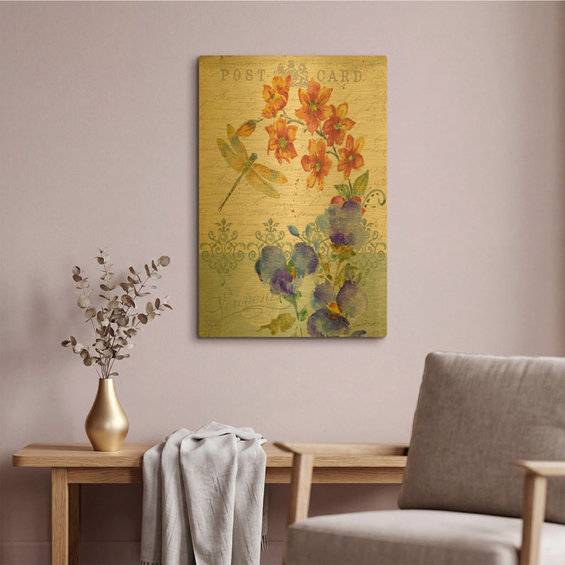 «Postcode Botanical» par Jean Plout, art mural en métal doré, 16 po x 24 po, 16"x24"