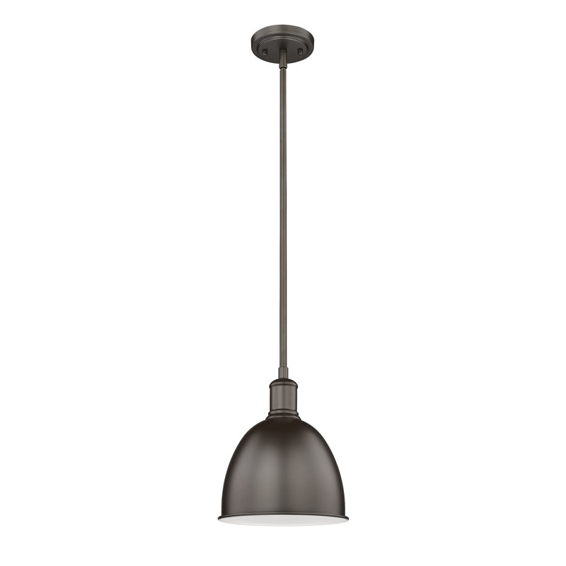 Luminaire suspendu 1 lumière Waldon Sawyer, Bronze, H 10 po x l 8,25 po