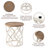 Farmhouse Tray Top Round End Table With Curved Motif Frame Base, White