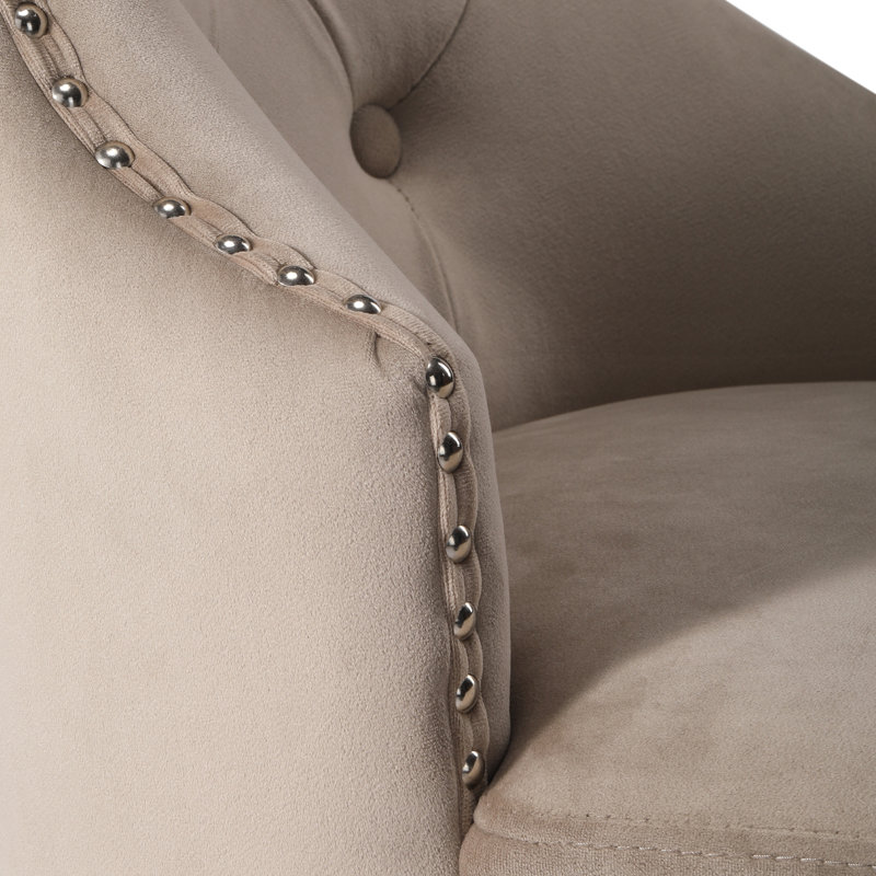 Tufted Velvet Side Chair (Set Of 6), Taupe