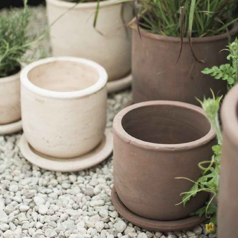 Sand Terra Pot, 6.3" H x 6.3" W x 6.3" D
