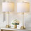 Ensemble de 2 lampes de table modernes de 27 po pour 2 pièces avec ports USB A + C, lampe de chevet à intensité variable à 3 voies pour la chambre à coucher du salon (ampoules incluses)