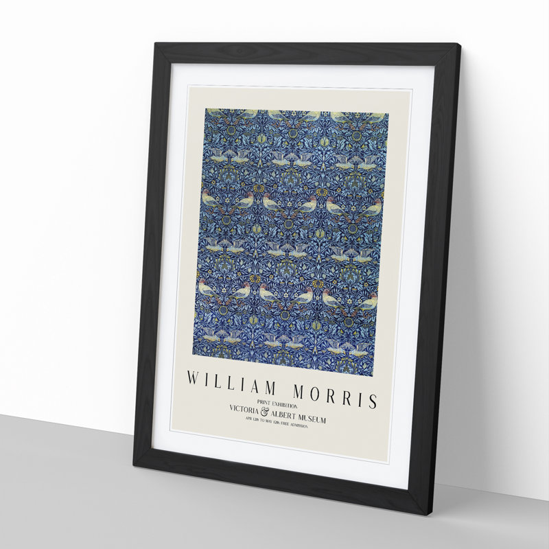 Birds Vol.1 by William Morris - Picture Frame Art Prints, 36cm H x 27cm W x 2cm D, Black