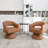 Kiersten Faux Leather Swivel Barrel Chair-94889856-120842946