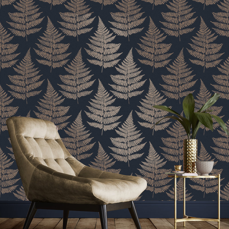 ROYAL FERN DUSK Wallpaper, Blue