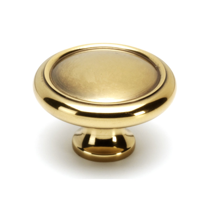 Mushroom Knob, Polished Antique, 1" H x 1.5" W x 0.69" D
