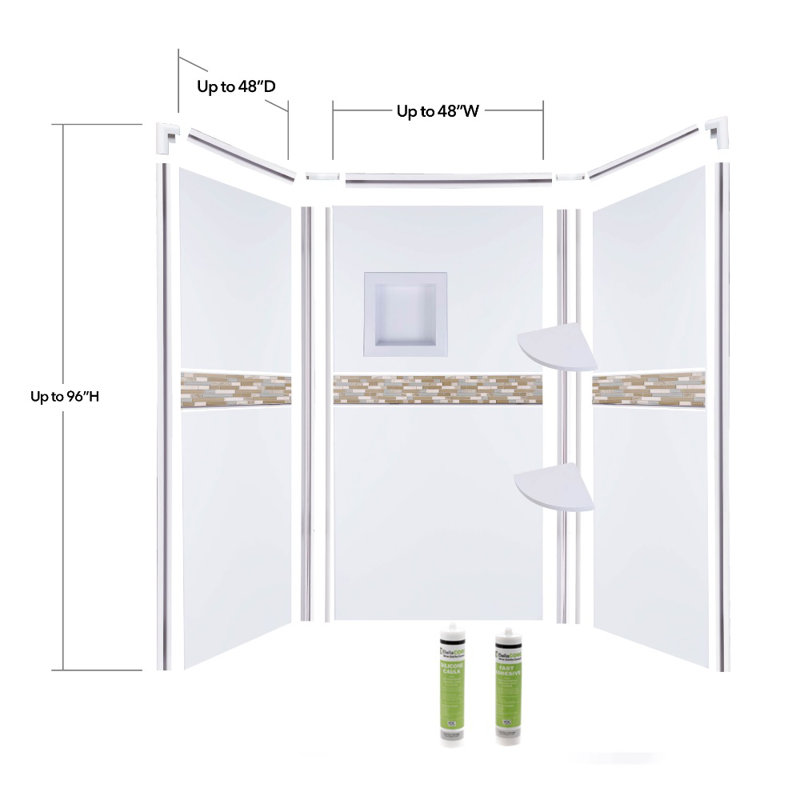 48 W 48 D 96 H Tongue and Groove Composite Wall, White
