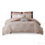 Ensemble d'édredon en coton jacquard rosé-127671212