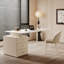 White Rectangular Manufactured Wood with 3 drawers desk-109026937-109026938