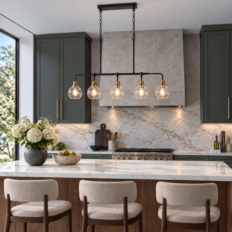 Vouni 5 - Light Modern Linear Kitchen Island Pendant