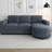 Modern L-shaped Sectional Sofa With Curved Chaise Lounge, Usb Ports And Side Storage Pockets-1920560789