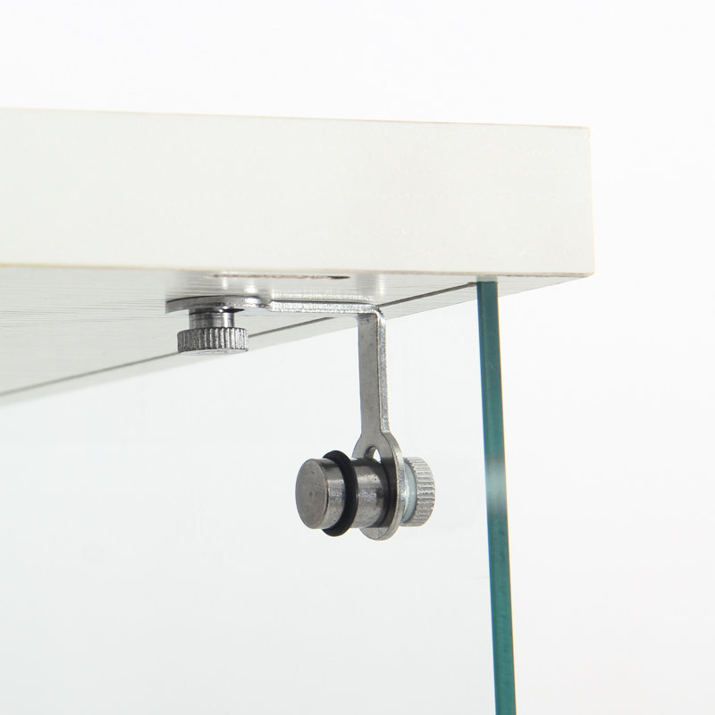 Armoire de rangement sur pied en verre blanc - Présentoir à 4 tablettes pour bureau 64,7 po x 16,7 po x 14,3 po