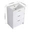 Meuble-lavabo autoportant 24 po avec lavabo en résine et 3 portes à fermeture douce, armoire en contreplaqué blanc brillant
