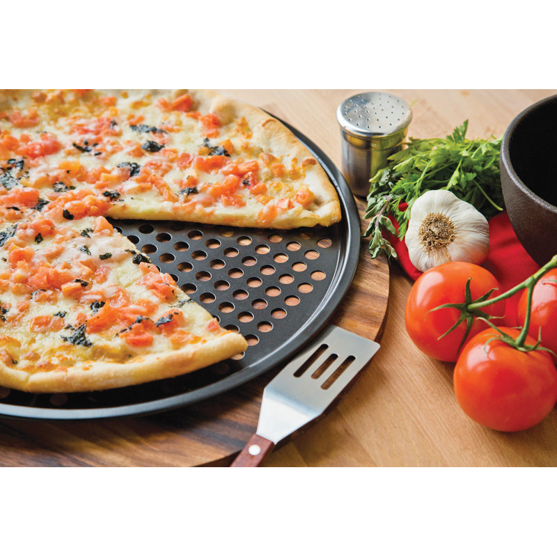 Fox Run Black Carbon Steel Non-Stick Pizza Crisper Pan