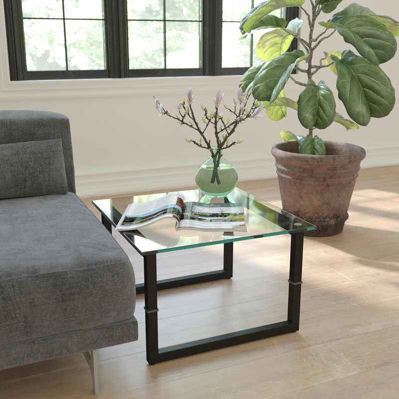 Glass Top Sled End Table