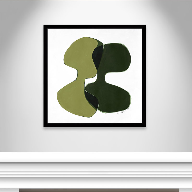 «Unity Green I Print» par Casa Fine Arts, Impression encadrée noire sans passe-partout, H 37,5 po x l 37,5 po x P 1,25 po