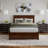 Nantucket Solid Wood Platform Bed with Panel Footboard and Storage Drawers-96140422-96140423