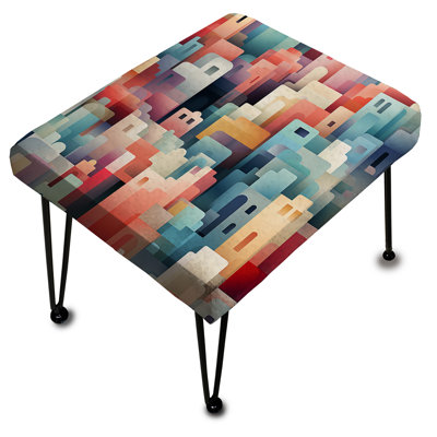 Motif géométrique de couleurs pastel Skylines - Repose-pieds rectangulaire géométrique