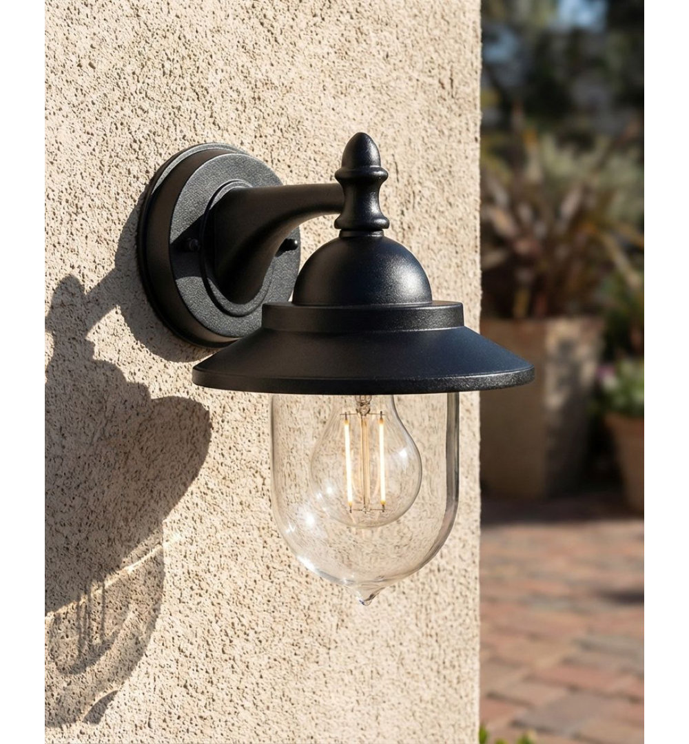 Black 24cm H Outdoor Barn Light