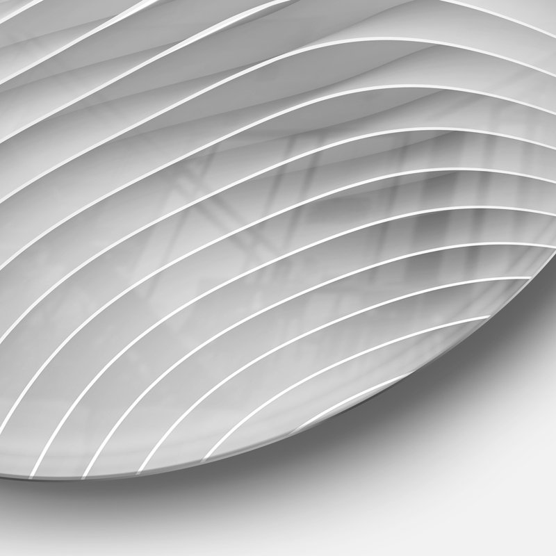 " Fractal Bulgy White 3D Waves ", 36" H x 36" W x 1" D