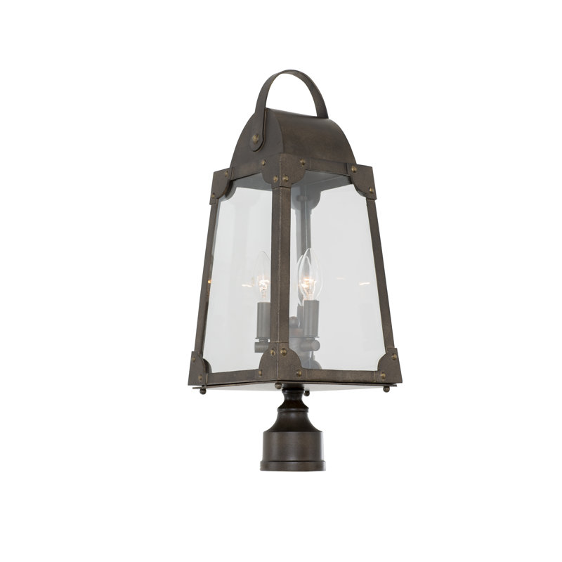 Poteau d'extérieur en bronze vieilli 3 LT Arlington Mont Kalco
