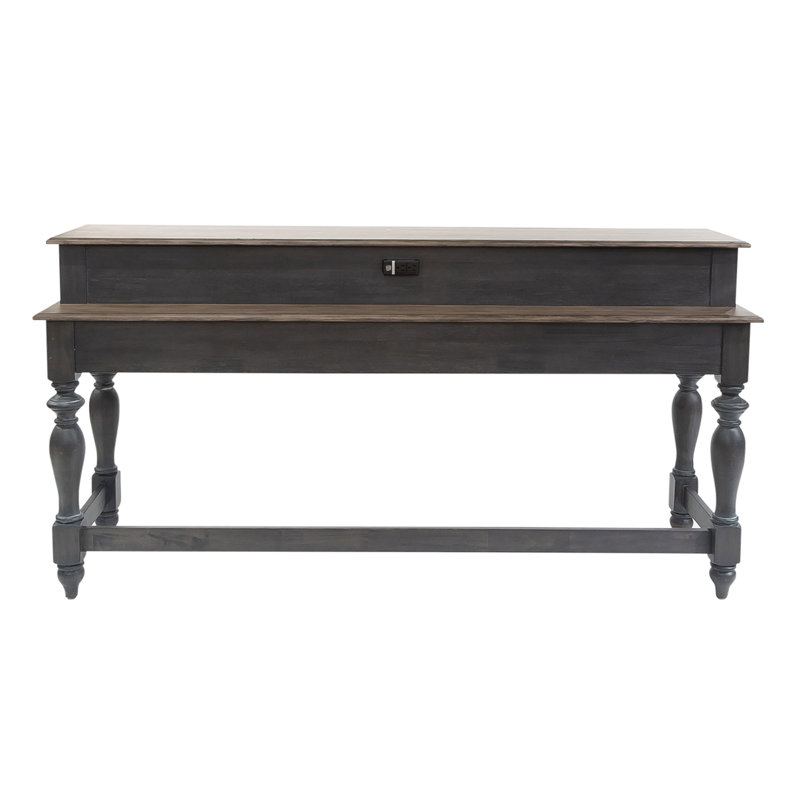 Quinta Console Table w/ Charging Station, Gray