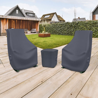  Ensemble de 3 housses de mobilier de patio pour chaise berçante Rocker Estate, en polyester hydrofuge et résistant aux rayons UV