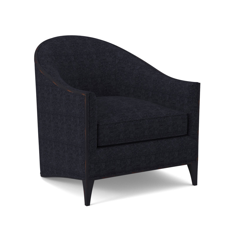 Fauteuil demi-tonneau l 30 po Peregrine, Ébène vintage, Marine de Venise