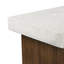 Table d'appoint avec design carré, blanc antique et naturel, table multi-oxydes de magnésium, simili pierre et textures de bois, naturel