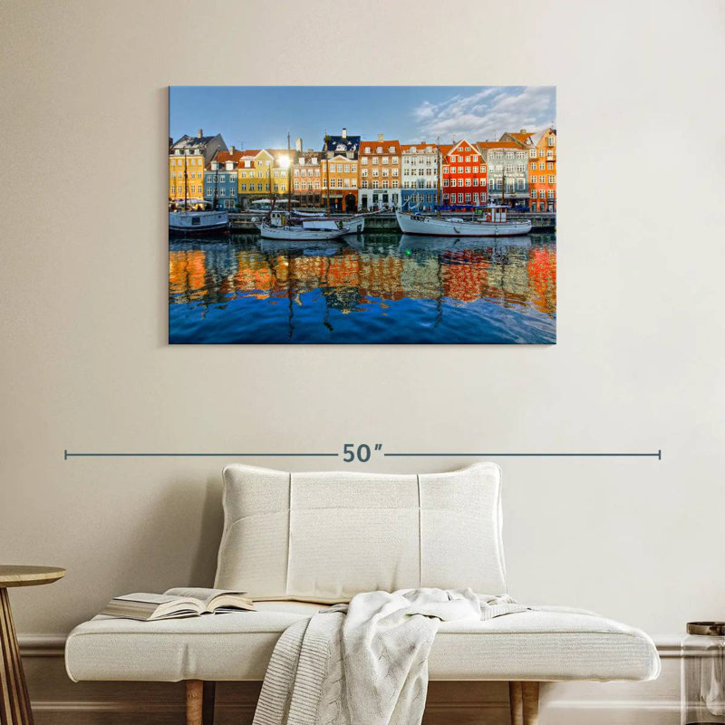 Canal Nicci Nyhavn en Europe, H 26 po x l 39 po