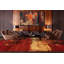 Whimsical R Hand Knotted Wool Abstract Area Rug in Red/Gold-1296536623