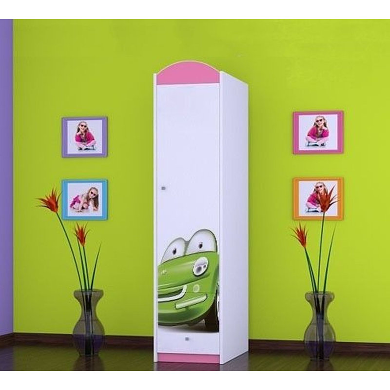 Kangley 1 Door Wardrobe, Pink