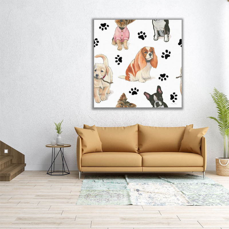 "Furry Fashion Friends", reproduction d'art sur toile, H 12 po x l 12 po