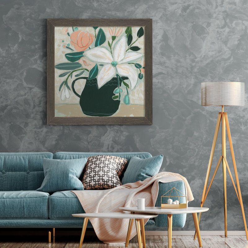 Dandelion Whisper II-impression de cadre photo, H 27,5 po x l 27,5 po x P 1,5 po, Toile encadrée grise